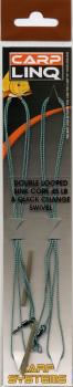2 Carp Linq Karpfen Double Looped Sink Core 45 LB & Quick Change Swivel